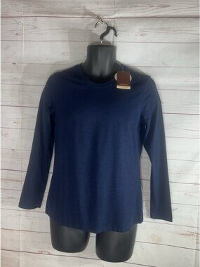 YUCOLEN Men's Dark Blue Crew Neck UPF /UVA 50 Long Sleeve T-Shirt Size Small New